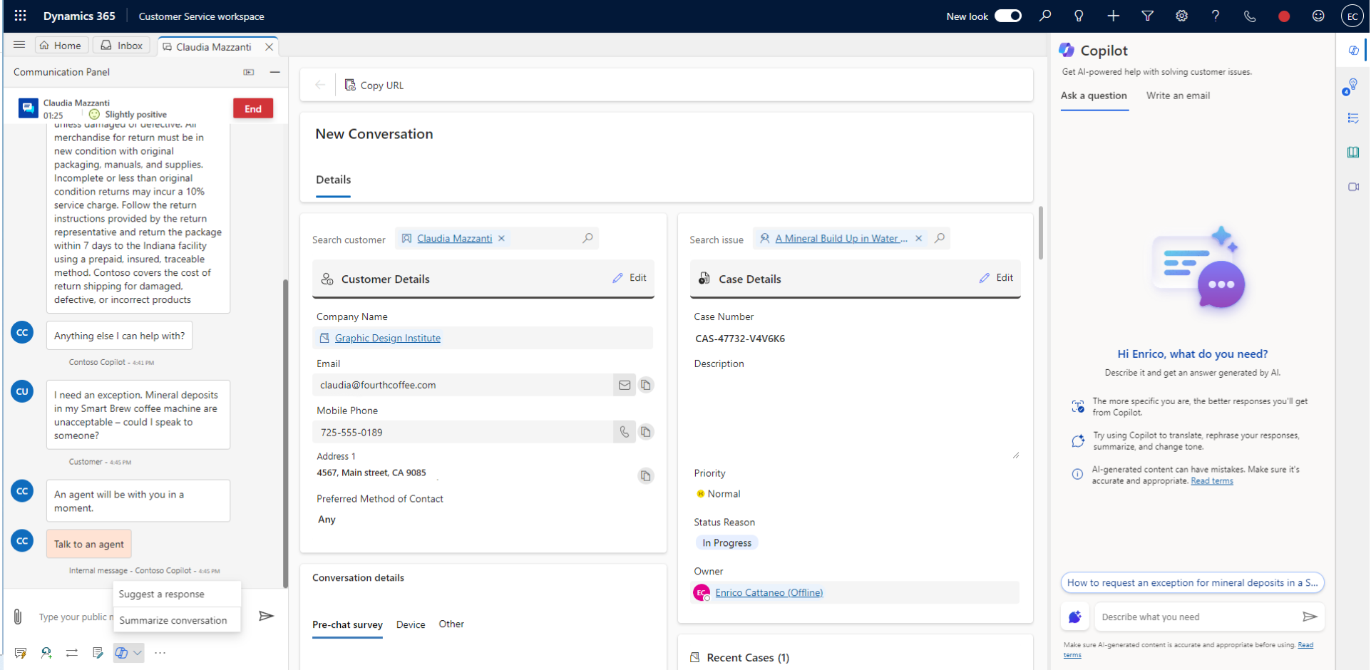 Lighten the load for service reps – Customer Service Workspace screenshot 5